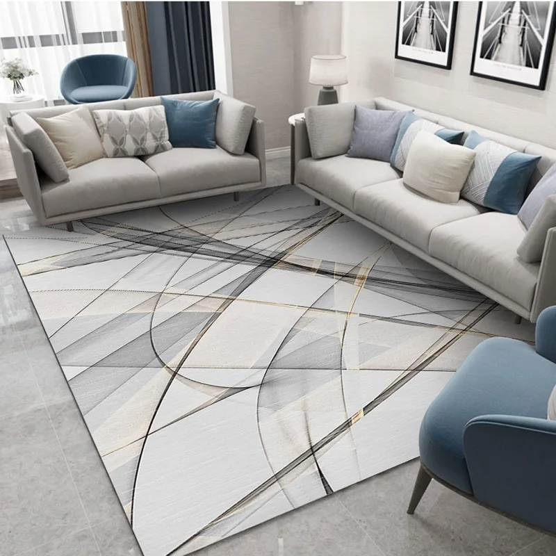 Tapis De Salon Grande Taille Chambre Adulte Interactif Carpet Modern  Alfombra Salle Bain Cocina Geometric Light Luxury INS - AliExpress