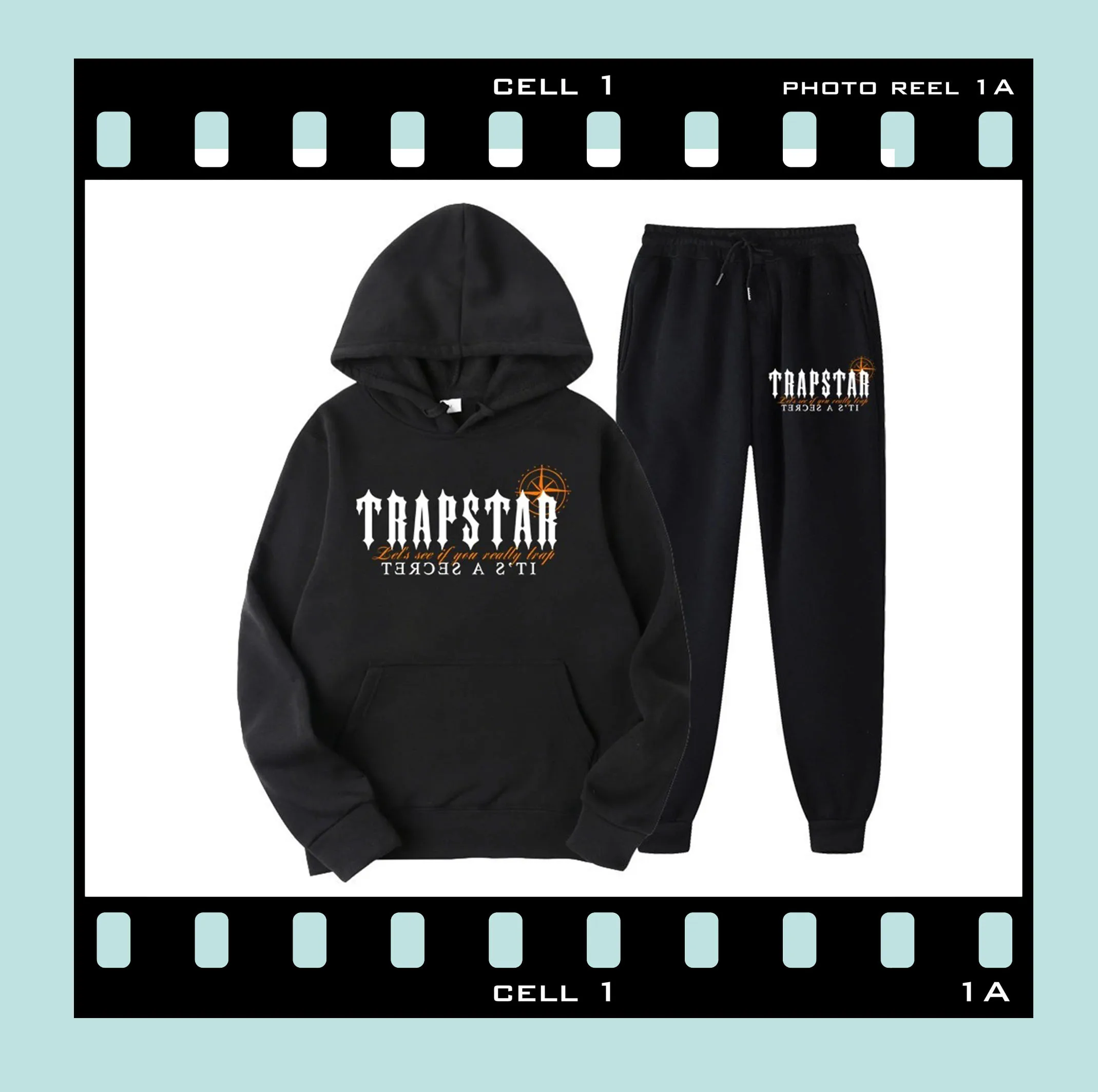 TRAPSTAR-Conjunto de chándal holgado para hombre y mujer, sudadera con  capucha y estampado de letras, ropa de 2 piezas, primavera y otoño -  AliExpress