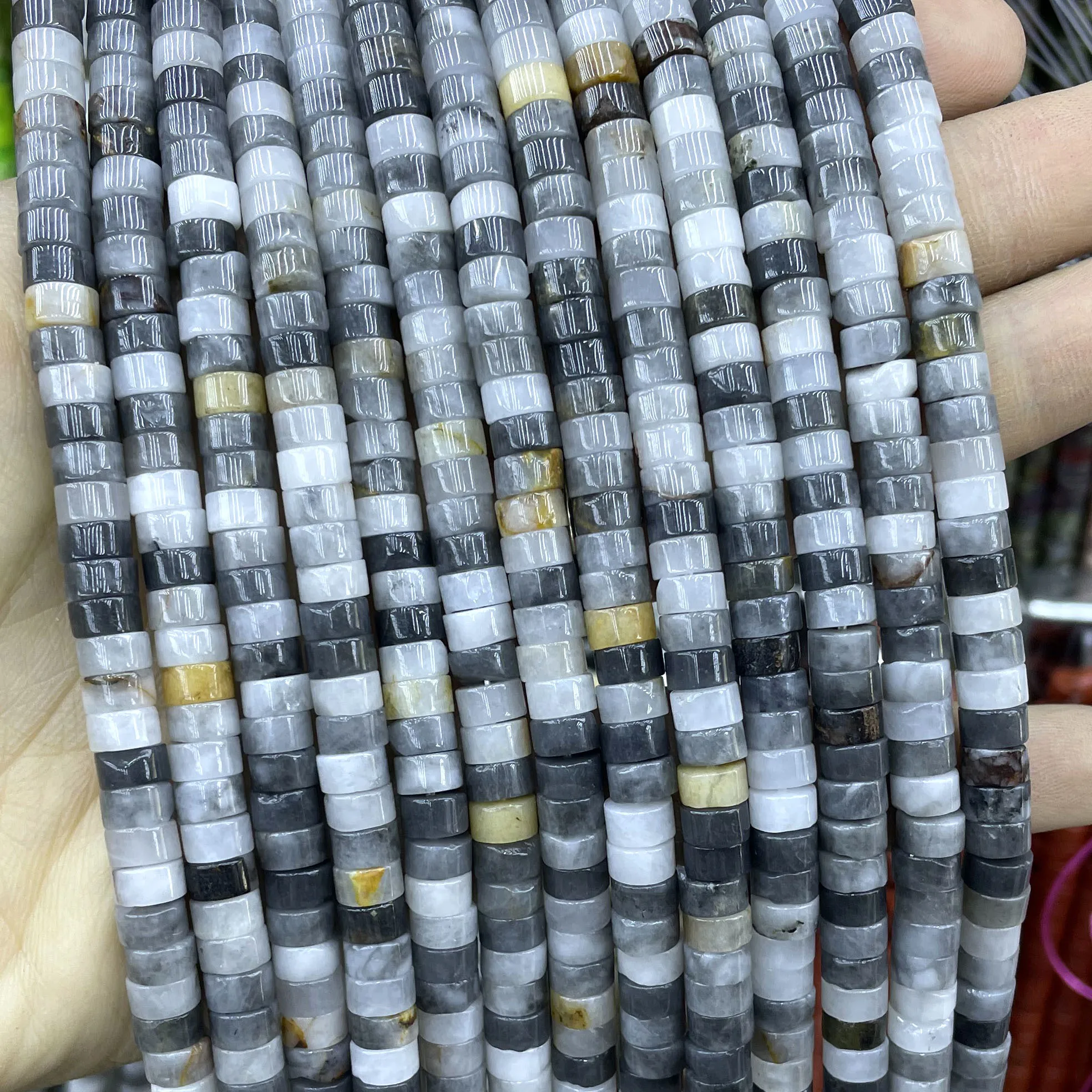 3X6MM 천연 석재 독수리 눈 스페이서 쥬얼리에 대한 느슨한 플랫 비즈 Diy 팔찌 목걸이 액세서리 만들기