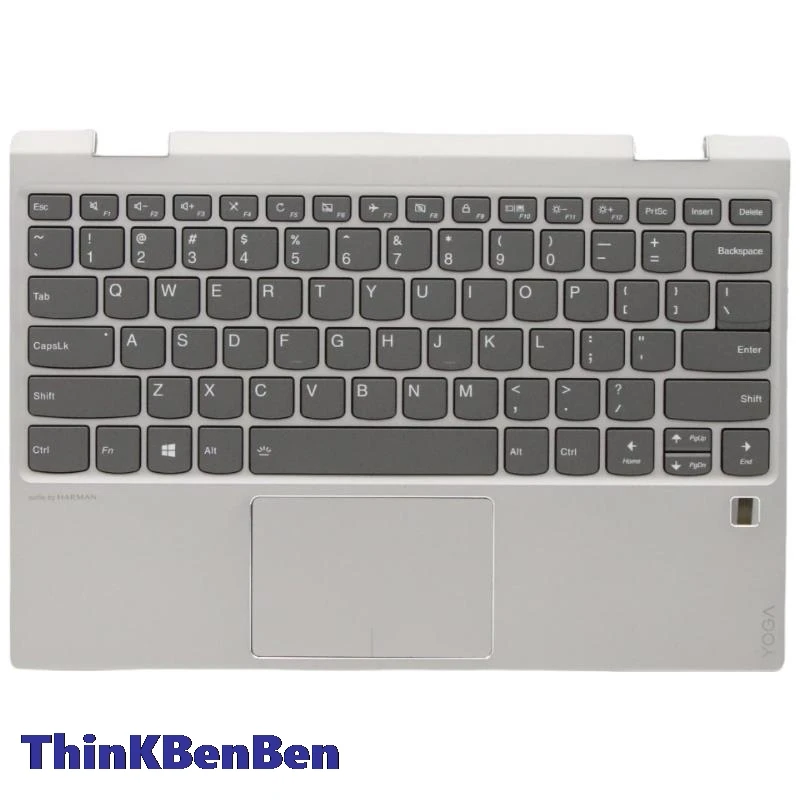 

US English Keyboard Platinum Upper Case Palmrest Shell Cover For Lenovo Ideapad Yoga 720 12 12IKB Laptop 5CB0Q12201