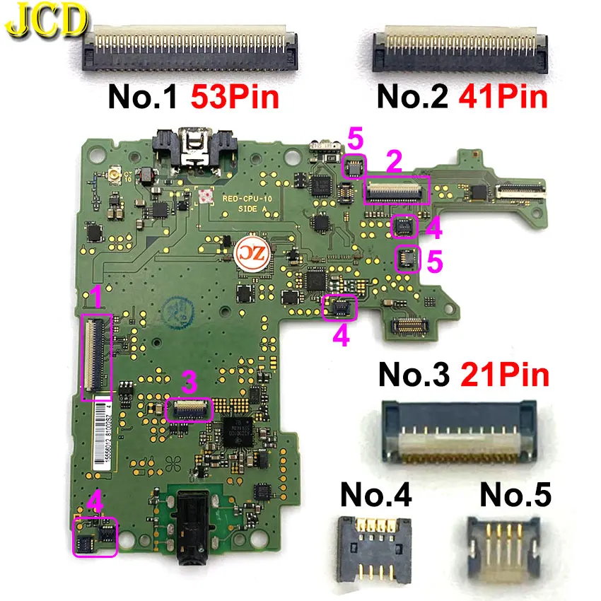 

JCD 4Pin 21Pin 41Pin 53Pin FPC Female Socket Motherboard LCD Display Screen Flex Cable Clip Ribbon Connector For New 3DS LL XL