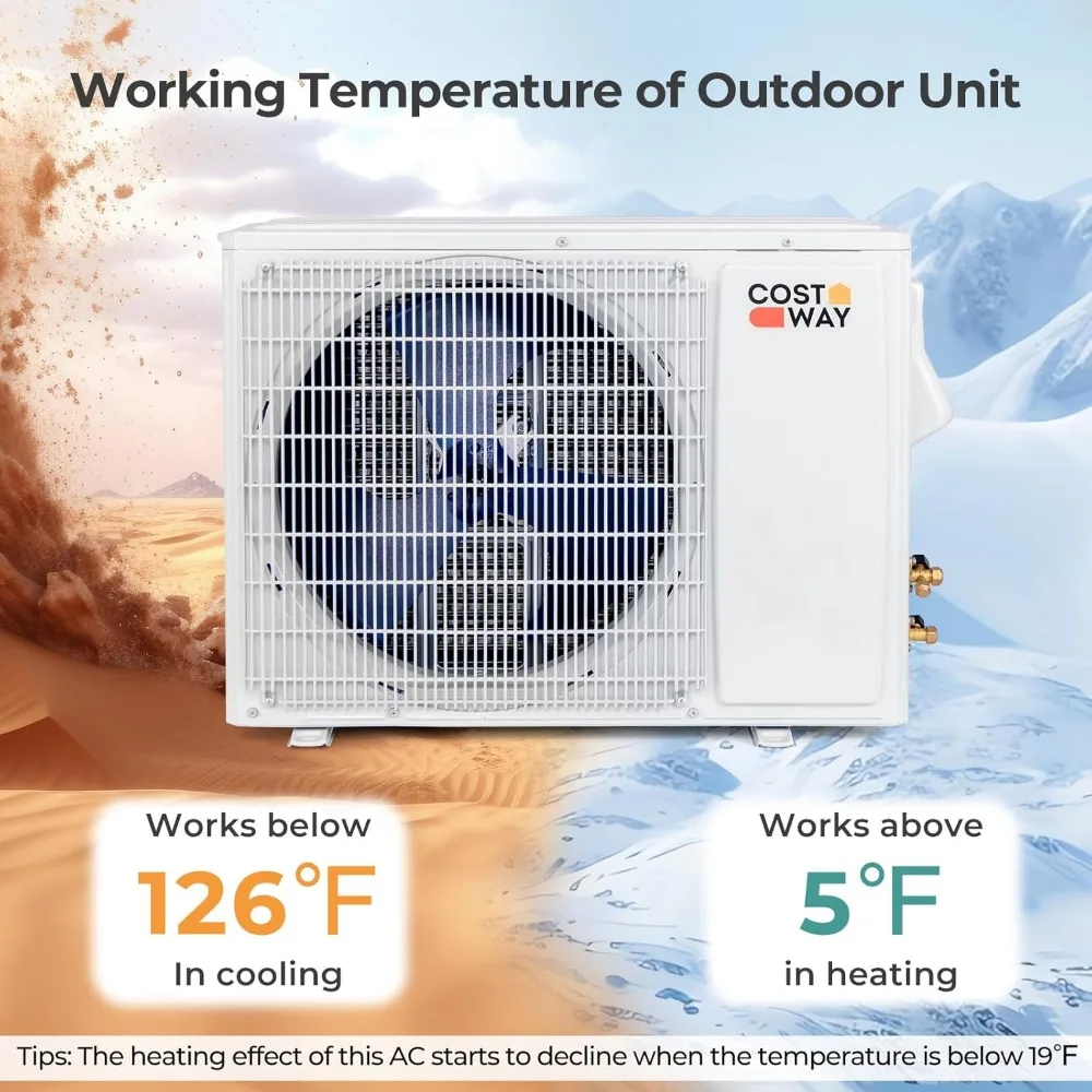 18000 BTU Wifi Enabled Mini Split Air Conditioner & Heater, 21 SEER2 208-230V Inverter AC Unit Cools up to 1250 Sq. Ft. 5