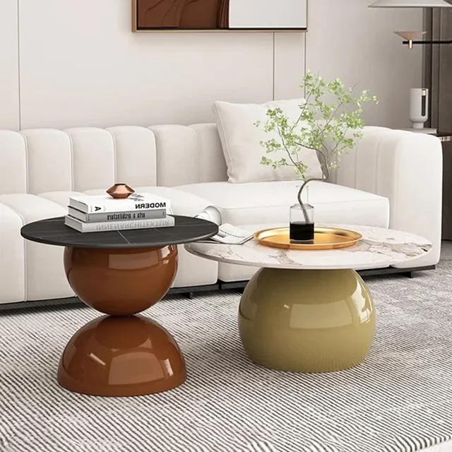 Tables basses en verre nordique moderne Simple originalité Salon Tables basses Style crème Salon meubles de maison Couchtisch FYCT 1