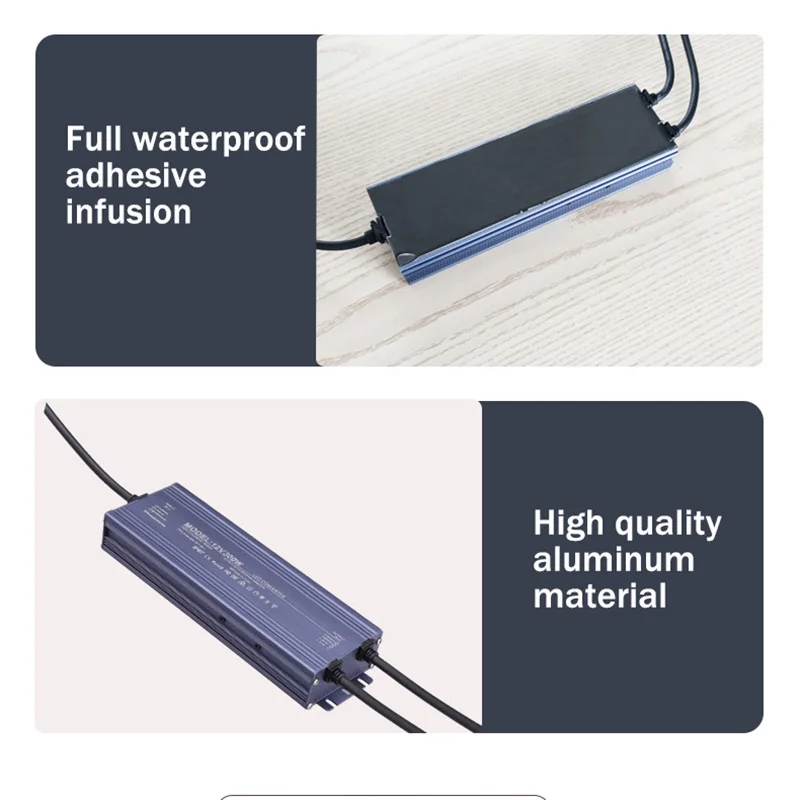 Description Picture 5 of itemSwitching Power Supply AC 170V-265V to DC 12V 24V 36W 200W 400W 500W Outdoor LED Light Transformer IP67 Waterproof