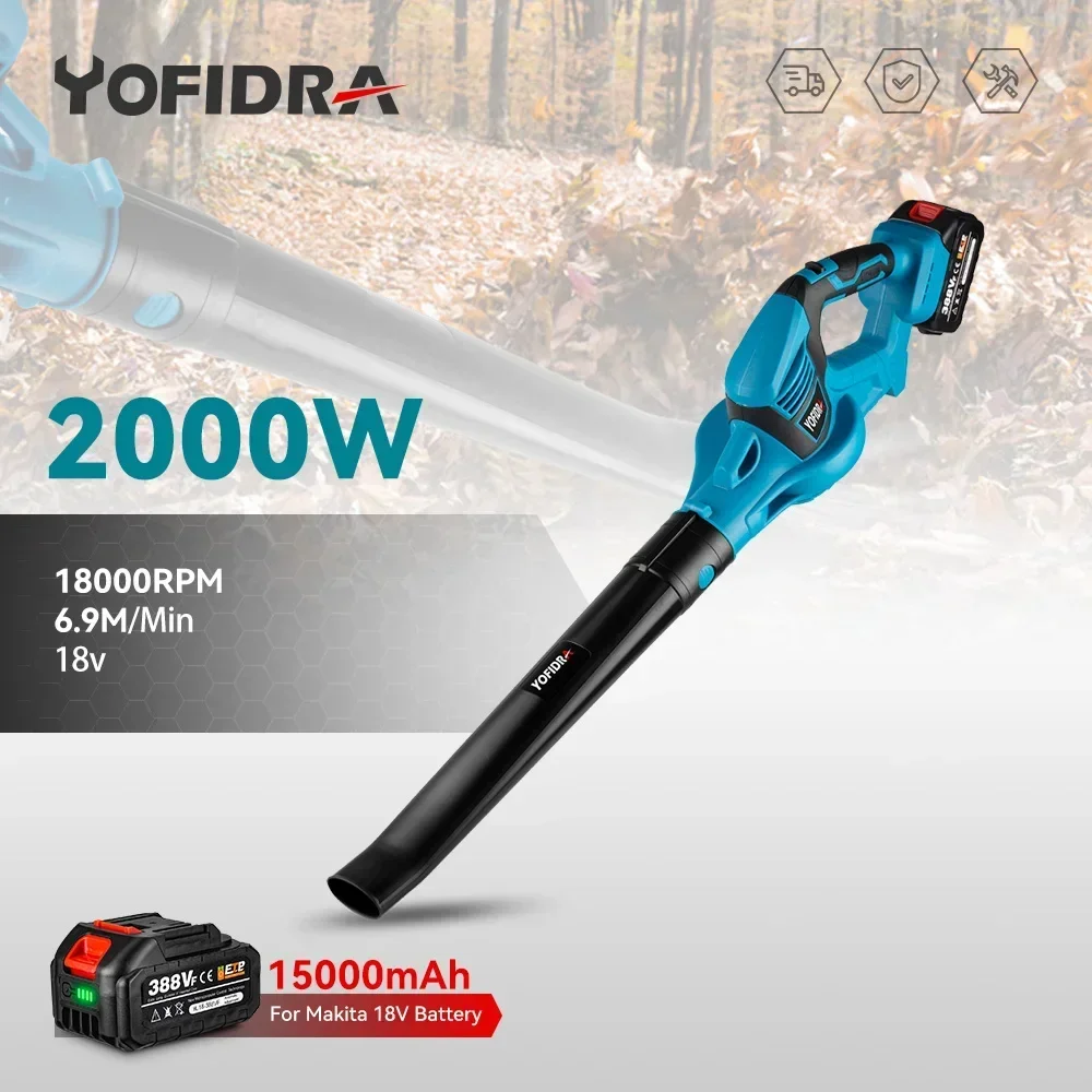 Yofidra Aeratore Elettrico Ad Alta Potenza Per Makita 18V Batteria Portatile Cordless Leaf/Snow/Dust Blowing Blower Attrezzo Da Giardino