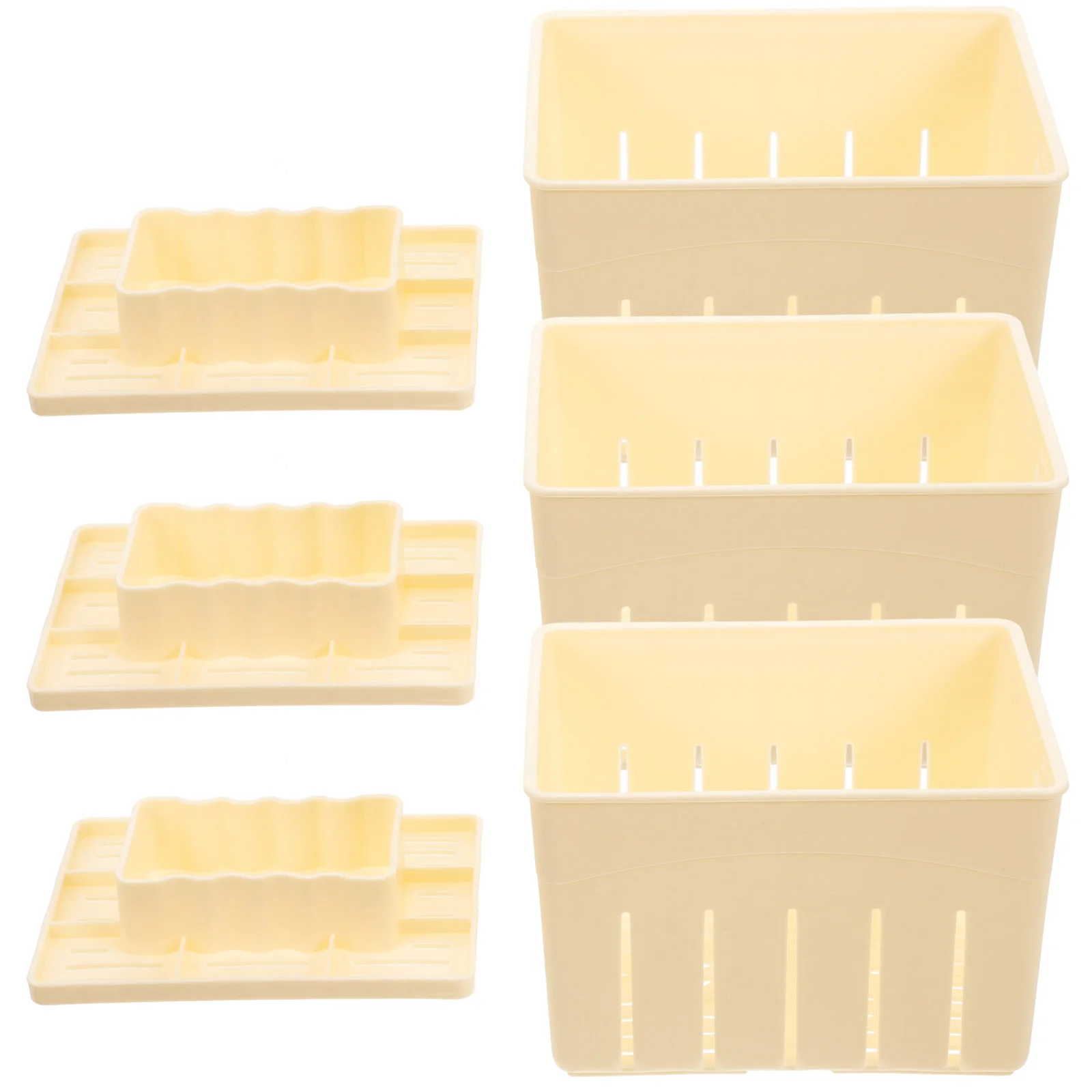 3 Sets Homemade Cheese Pressing Plate Tofu Film Making Mold Squeezer Household Supplies Plastic Practical cheese maker set,tofu stamper mold