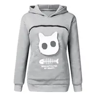 S-3XL  Cat Lovers Hooded Sweatshirt Kangaroo Dog Pet Paw Dropshipping Pullovers Cuddle Pouch  Fish  Pocket Hoodie - Image 3
