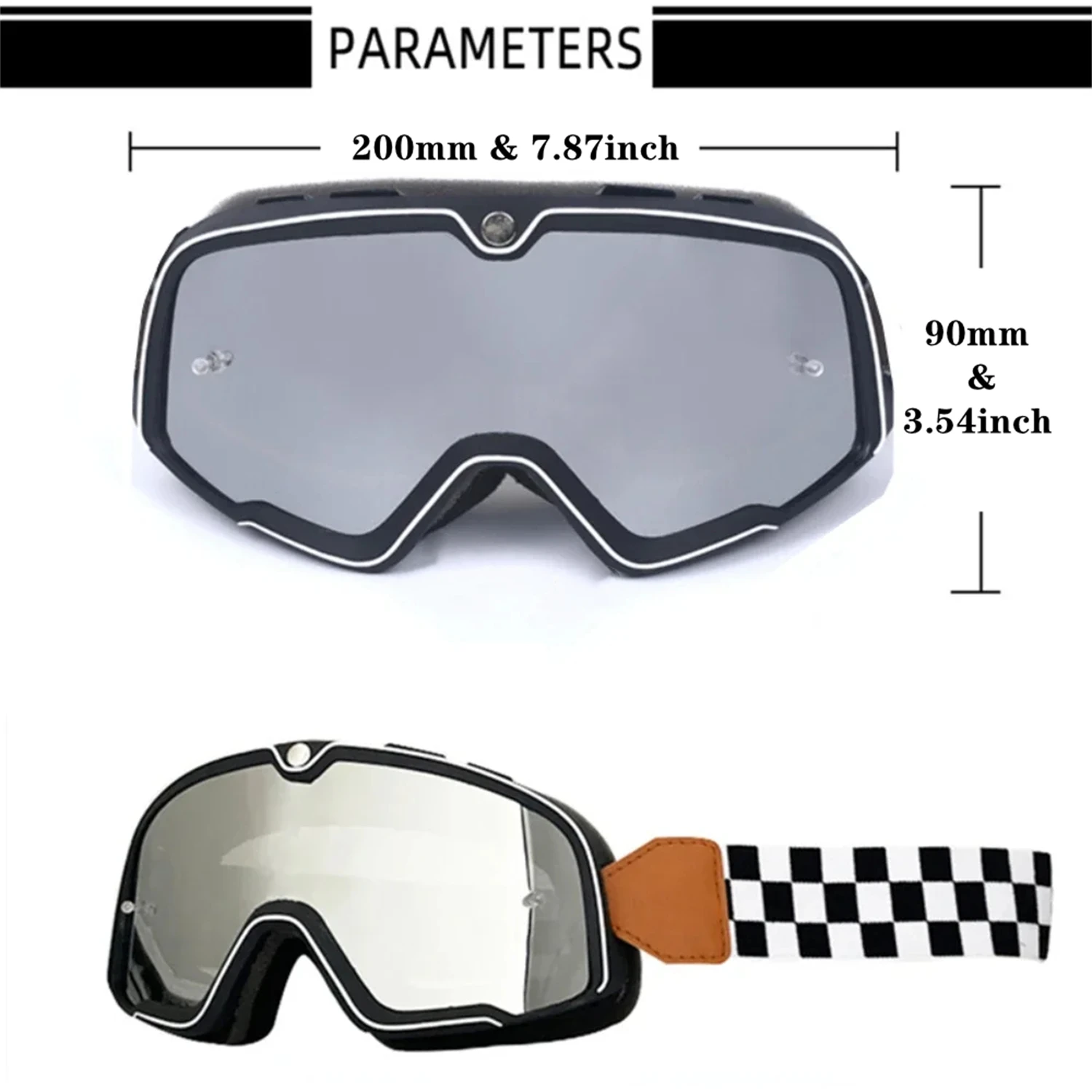 Retro Motorcycle Goggles Glasses Windproof Motocross Sunglasses Vintage Helmet Glasses Cycling Racing Cafe Racer 4