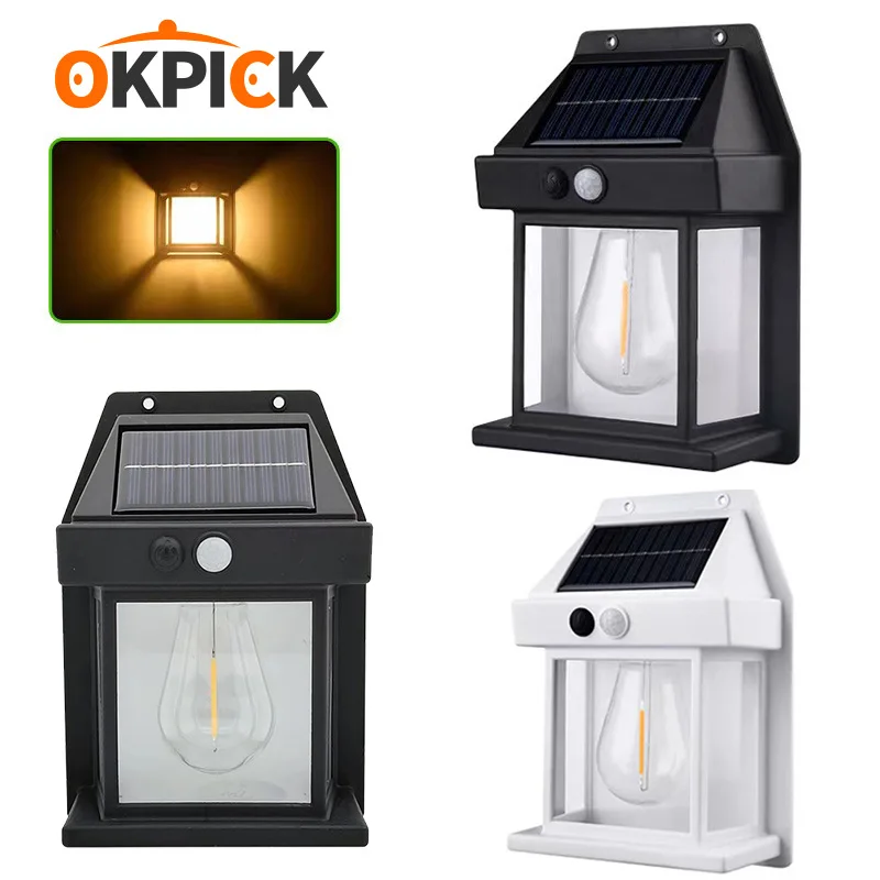 

Outdoor solar lighting human body induction tungsten wall light control garden light villa garden waterproof wall light