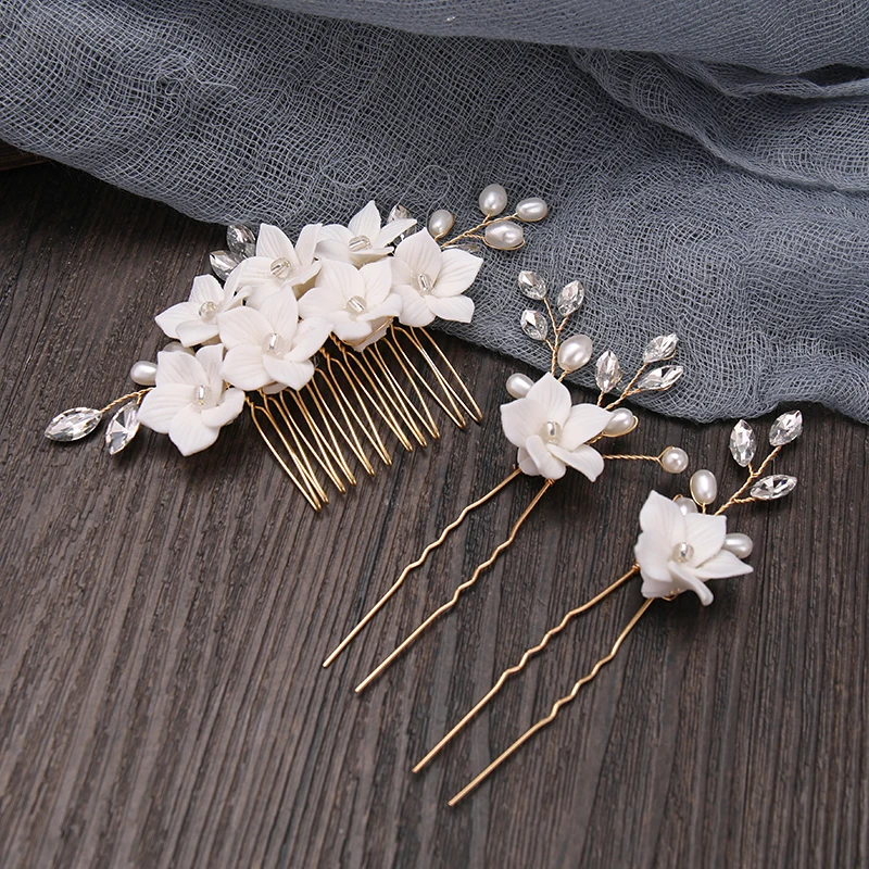 Mix Style Elegant Crystal Pearl Flower Hair Jewelry Wedding Hair Accessories Comb Bridal Clips tiara hair ornaments