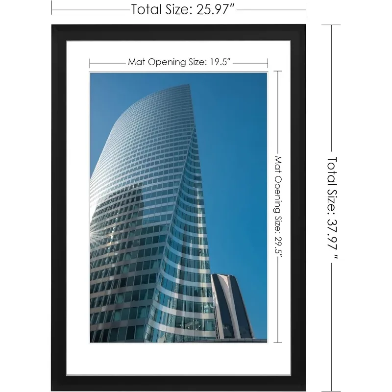 PEALSN 24x36 Poster Frame Set of 6, Display Pictures 20 x 30 with Mat or 24 x 36 Without Mat for Wall Mounting Display 4