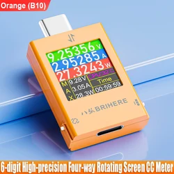 Type - C Multi - Function Digital Display Power Meter and Charging Tester (Orange DC50V)