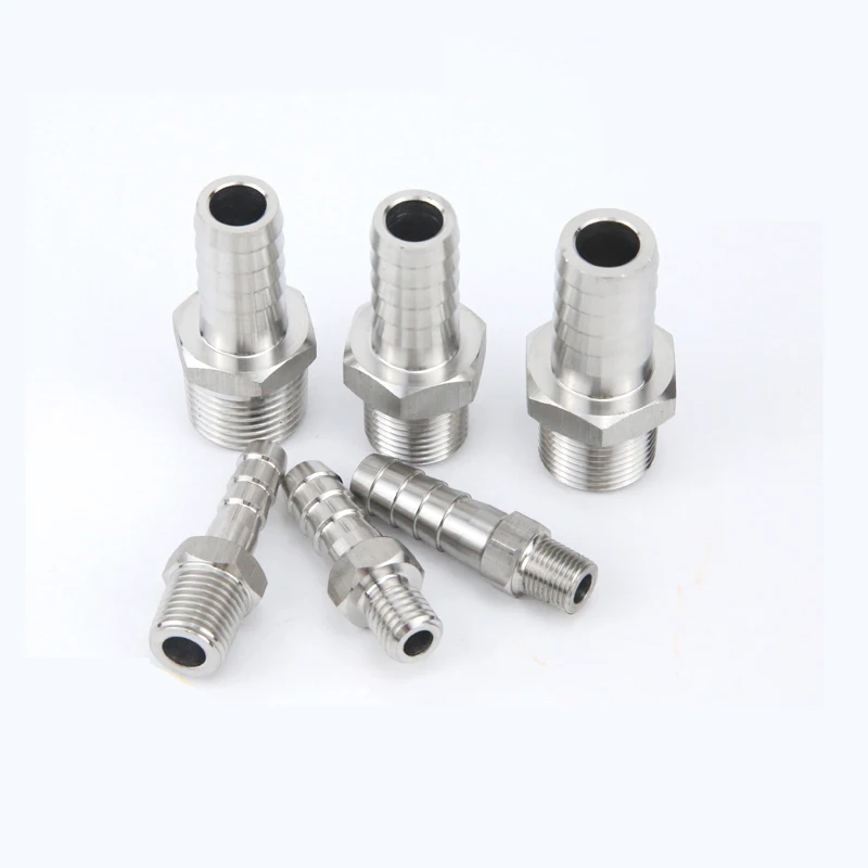 4mm 6mm 8mm 10mm 12mm 14mm 16mm 19mm Hose Barb M8 M10 M12 M14 M16 M18 M20 Male Thread Stainless Steel High Pressure Pipe Fitting