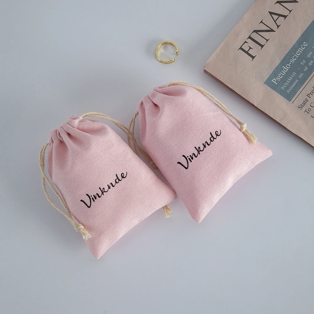 100pc Handmade Natural Burlap Cotton Linen Drawstring Gift Bags Custom Logo Wedding Gift Bag Jewelry Earrings Packaging Pouches