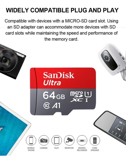 Schede Micro SD 512GB con adattatore scheda ad alta velocità classe 10