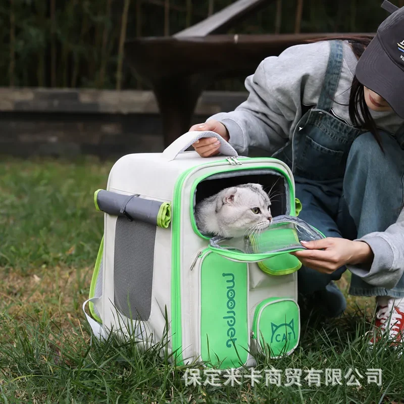 애완 동물 가방 나가는 배낭 통기성 대형 공간 휴대용 더블 어깨 고양이 Schoolbag 개 애완 동물 용품 고양이 여행 배낭