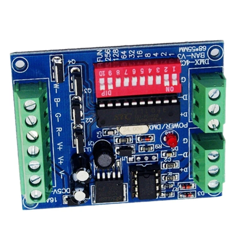 스트립용 조광기, 4CH DMX 512 LED 디코더 컨트롤러, 4 채널 DMX-4CH-BAN-V3, DC5V -24V