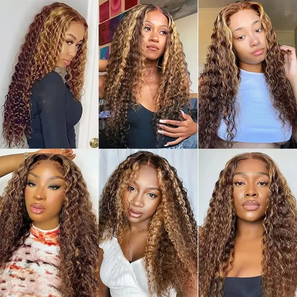 Highlight Jerry Curly Human Hair Weave Bundles Kinky Curly Honey Blonde Bundles Brazilian Raw Hair Bundles 100% Human Hair 6