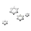100% 925 Sterling Silver Craft Hollow Spacer Beads 7.5 9.5 12.5 13.5 15.5mm Fashion Star of David Charm Beads Diy Jewelry Making 4