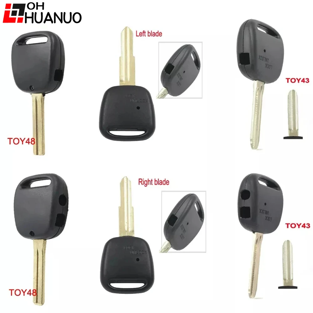 Remote Key Shell Toyota Carina Estima Harrier Side Button 1 Buton 2 Key Case Fob Blade Length 45mm TOY43 TOY48 key case,key shell
