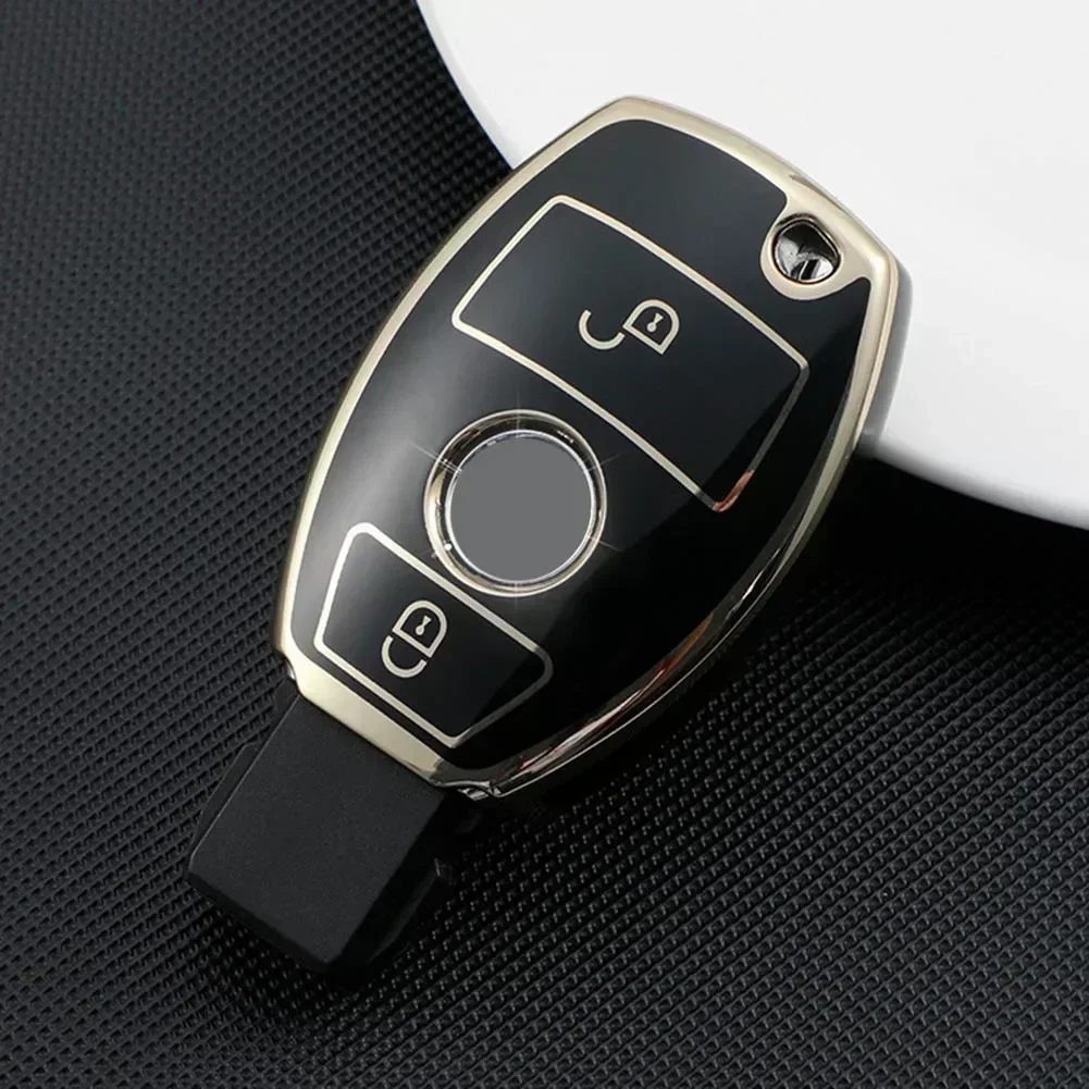 Soft TPU Car Key Cover Keychain Case For Mercedes Benz GLK GLA W176 2 Button Remote Holder Accessories key case key case cover car key shell car key chain