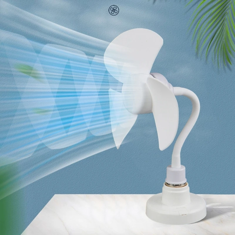 DX62 E27 스레드 전동 팬 5W 1000RPM 실내 사무실용 냉각 팬 360도 조정 천장 팬 6인치 샹들리에 팬