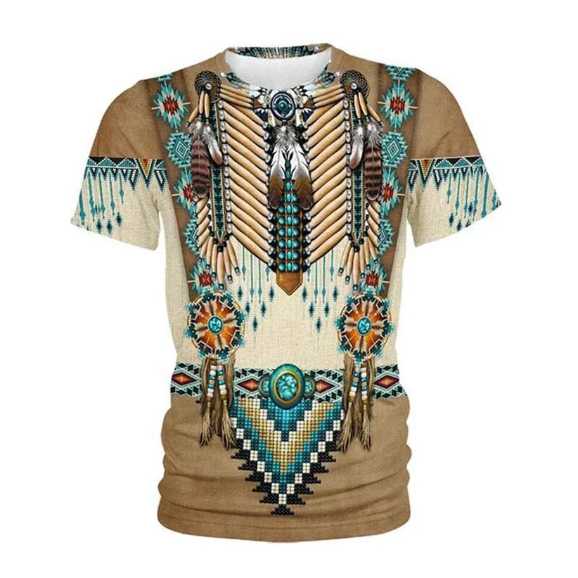 Indische T-Shirts Ethnischer Stil 3D-Druck Streetwear Männer Frauen Lässige Mode Übergroßes Kurzarm-T-Shirt Kinder T-Shirts Tops Kleidung – Detail 9