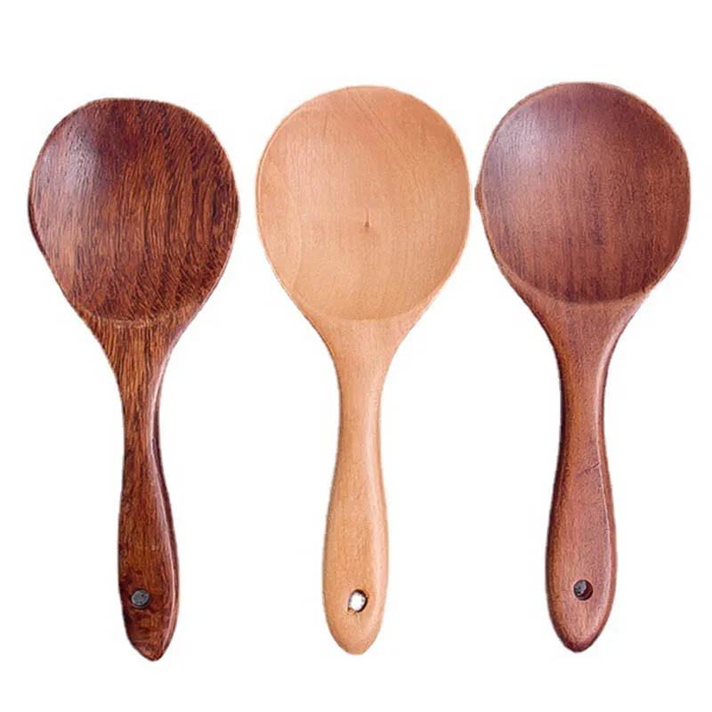 Japanese Wood Rice Spoon Sushi Rice Paddle Spoons Tableware Serving Scoop Wooden Spatula Dinnerware Kitchen Utensils