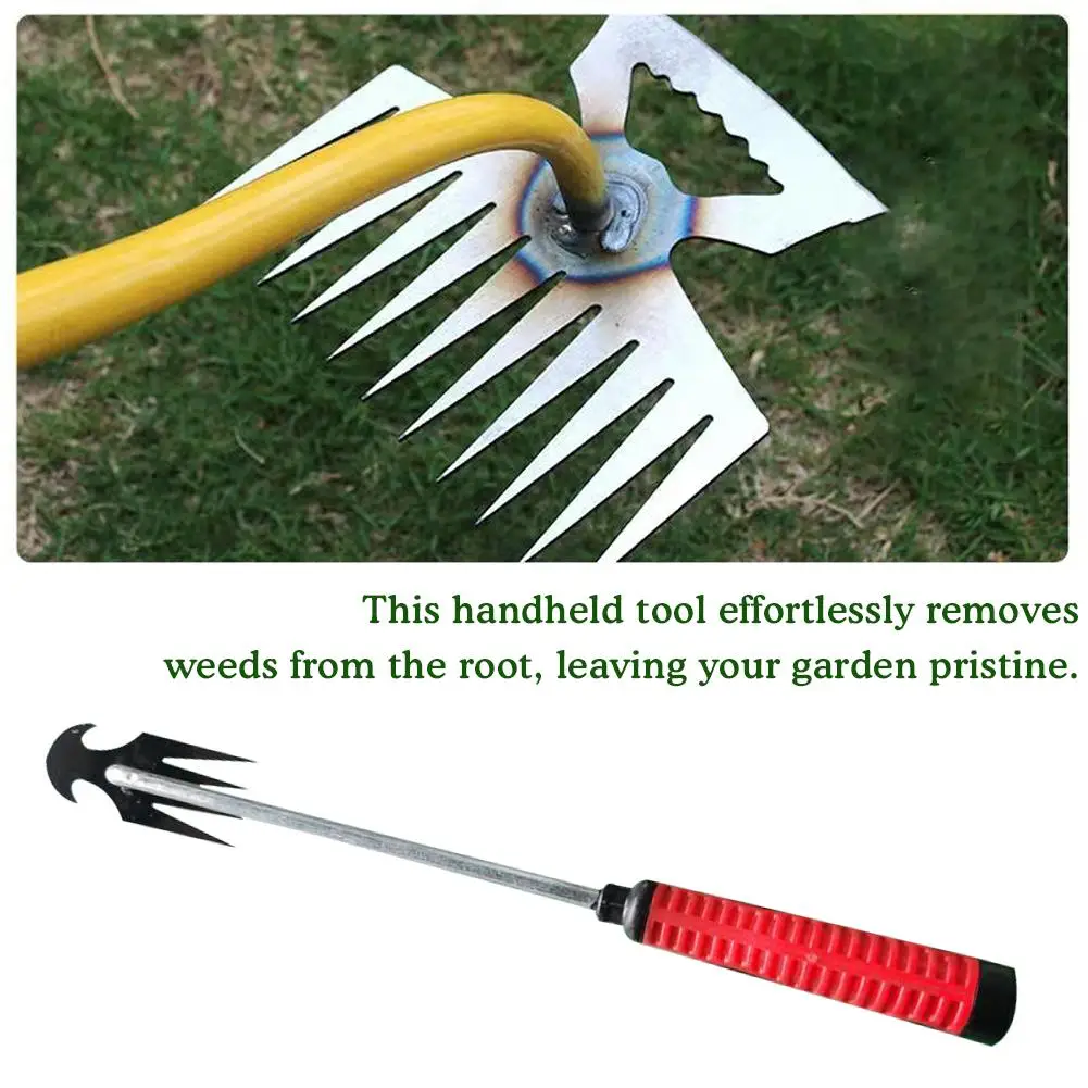 Manual Garden Weeder Durable Weeding Removal Rake Cultivating Planting Agriculture Backyard Planting Cultivating Weeder Gar B1D0 portable weeder hand weeder weed puller tool weed puller garden rake