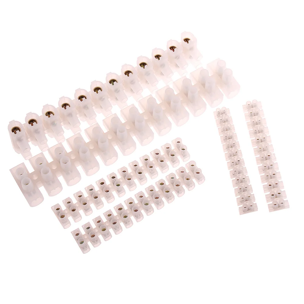 Electrical Screw Terminal Block Dual Row Strip Fixed Wiring Board Wire Connectors 600V 15A Box Connecter Cable Contacts 3/4/5/8p Terminal Connector Electrical Connectors Plug Soldering Terminal
