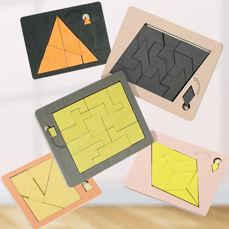 Wooden Geometric Brain Teaser Puzzle