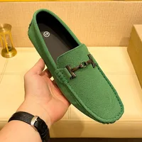 Mens Casual Leather Slip on Shoes Comfy Fashion Loafers New Men Business Soft Shoes All-match Man Walking Flats Driving Footwear
