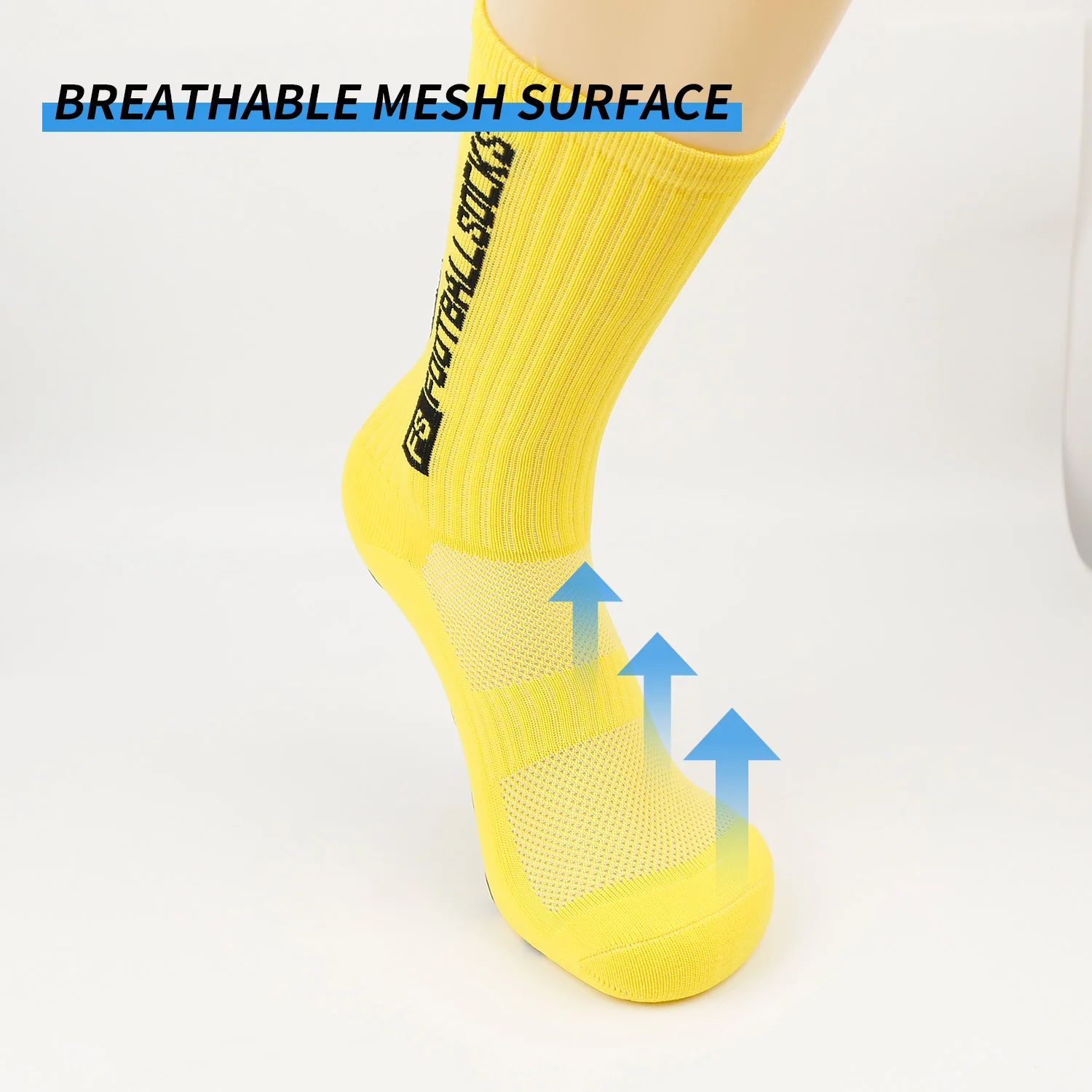 Enhanced Sports Grip Socks - Anti-Slip Silicone for Football, Soccer, and Cycling