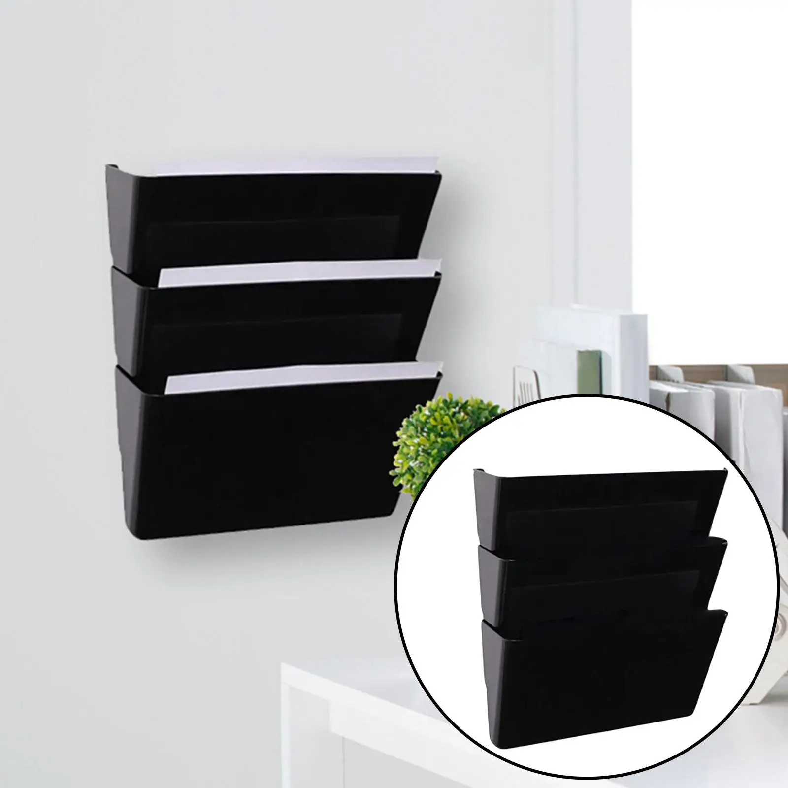 Wall Mounted File Holder Storage Rack Wall File Organizer Pockets
