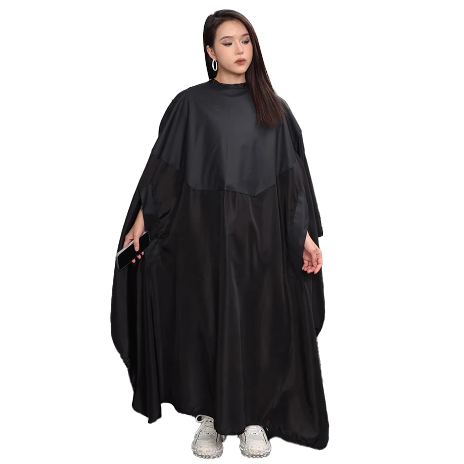 Customize Logo Hidden Sleeve Apron Button Closure Salon Barber Cape Waterproof Stylist Cloth Gown Wrap Hairdresser Coiffure 1893 4