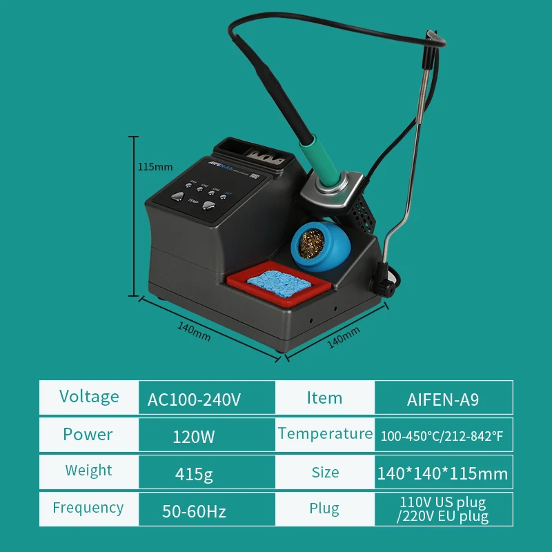 Soldering Station Compatible Soldering Iron Tips C210 C245 C115 Handle Rework Station AIFEN A9 Electronic Tool