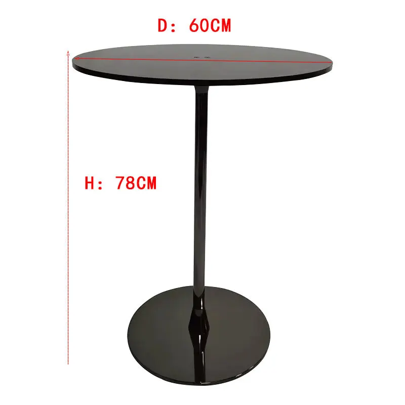 Clear Podium Stand Round Presentation Table Acrylic Tabletop Silver Pole Base Coffee Table For Churches Speech