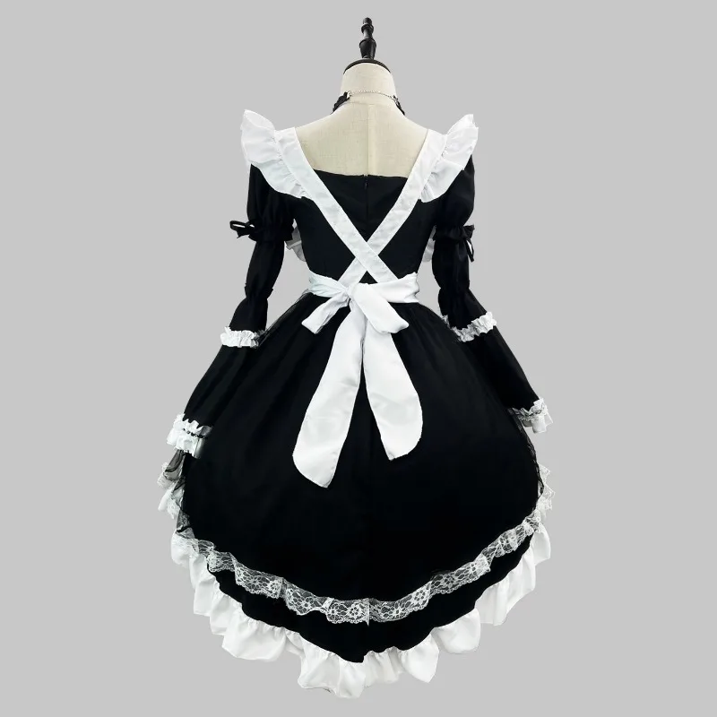 Black Lolita Maid Cosplay Kleid für Mädchen – Halloween Kostüm 8