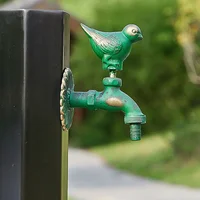 ห้องน้ําสวนก๊อกน้ําทองเหลืองโบราณอนุบาล Wall Mount สัตว์ก๊อกน้ําเย็นอ่างล้างหน้าก๊อกน้ํา 4