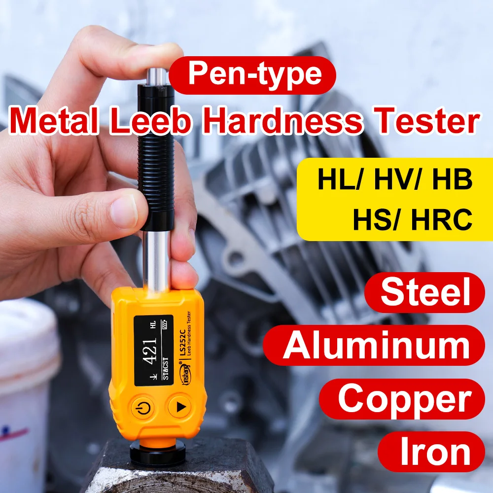 Portable Leeb Hardness Tester Professional Metal Detector Pen Type Steel Plate Hardness Tester Durometer For Small Mass LS252C hardness tester
