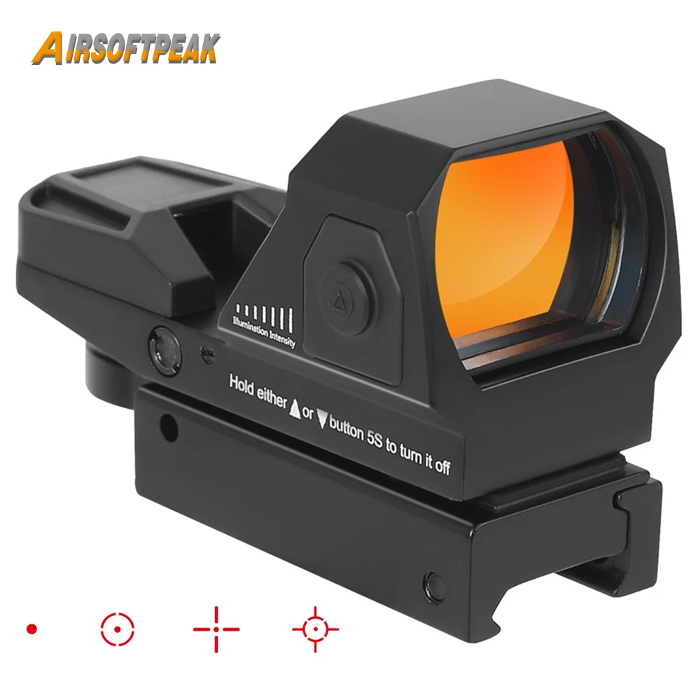 1x22x33mm Red Dot Sight Tactical Rifle Scope 4 Reticle Reflex Sight