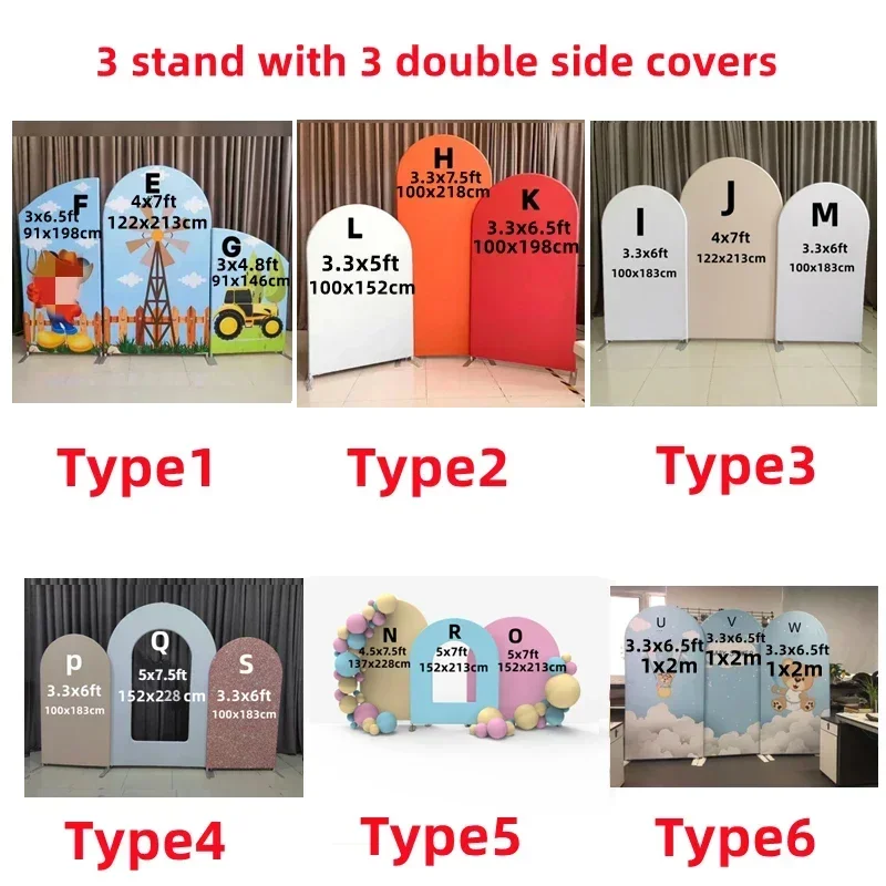 6 Types Wedding Background Decoration Backdrop Stand for Event Party Decoration Balloon Arch Wall Photography Decor