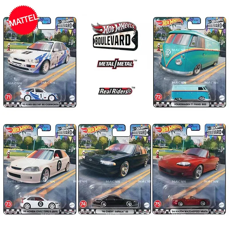 Original Mattel Hot Wheels Premium Car Boulevard 1/64 Diecast Civic EK9 Volkswagen T1 Vehicle Toys for Boys Collection Kids Gift