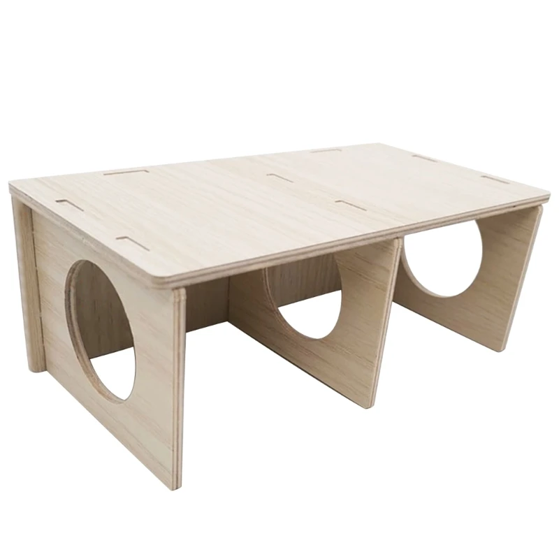 Hamster House Wood Hideout Chamber Natural Wood Nest Habitat for Gerbils Hamsters Natural Materials Guinea-Pigs 5