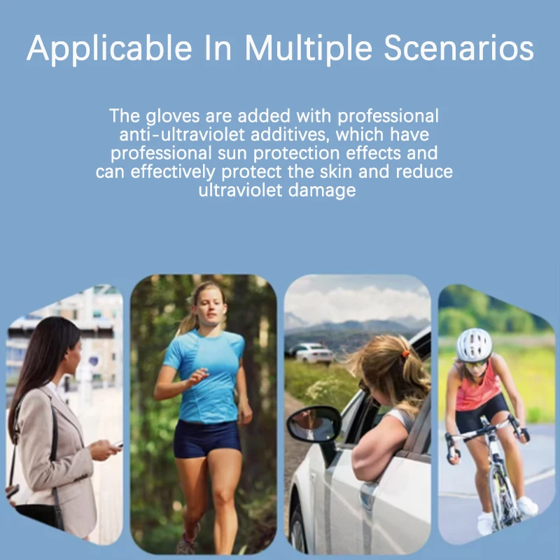 Car Summer Ice Silk Sun Protection Sleeves Women UV Protection Breathable Nylon Outdoor Cycling Driving Ice Sleeves Accessories