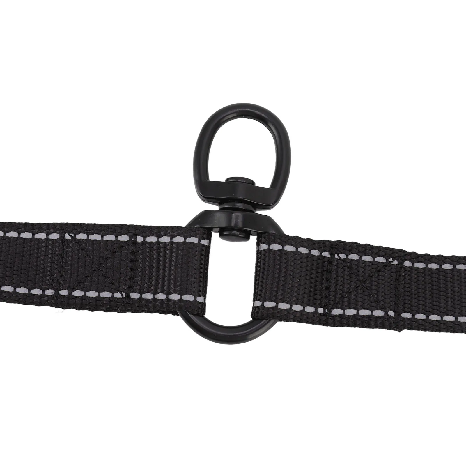 Leash Black Nylon 360 Degree Swivel Reflective Dual Dog Walking Leash For Dog Outdoor Activity - PeticaDeals