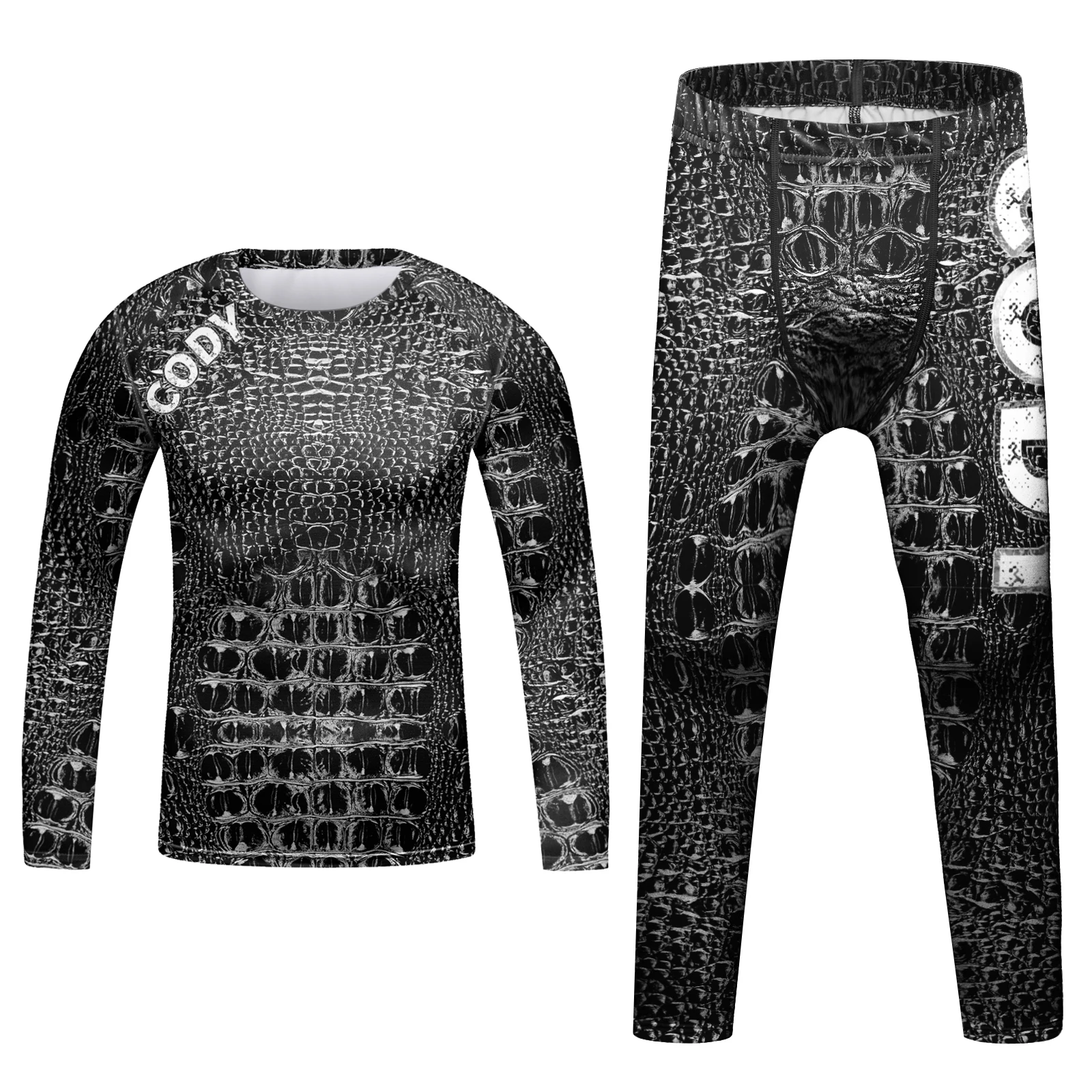Cody Jiu Jitsu T-shirt For Kid MMA Shorts Bjj Rashguard Kids 4pcs/set Boy Boxe kickboxing Mma Compression Clothing Children Suit 4