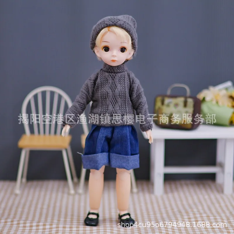 New Short Hair Boy Dolls Bjd Doll Body 1/6 30cm 22 Joints Fashion Sportswear Clothes Hat Set Dress Up Toys for Girls Kids Gift 3