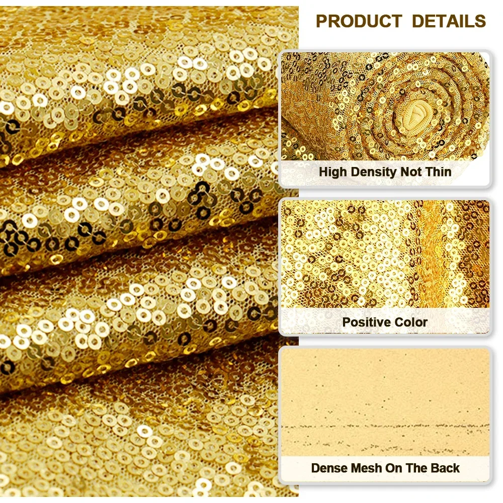 Table Runner Glitter Gold Sequin Wedding Table Runner for Wedding, Bridal Baby Shower, Event Party Cake Table Decorations 5