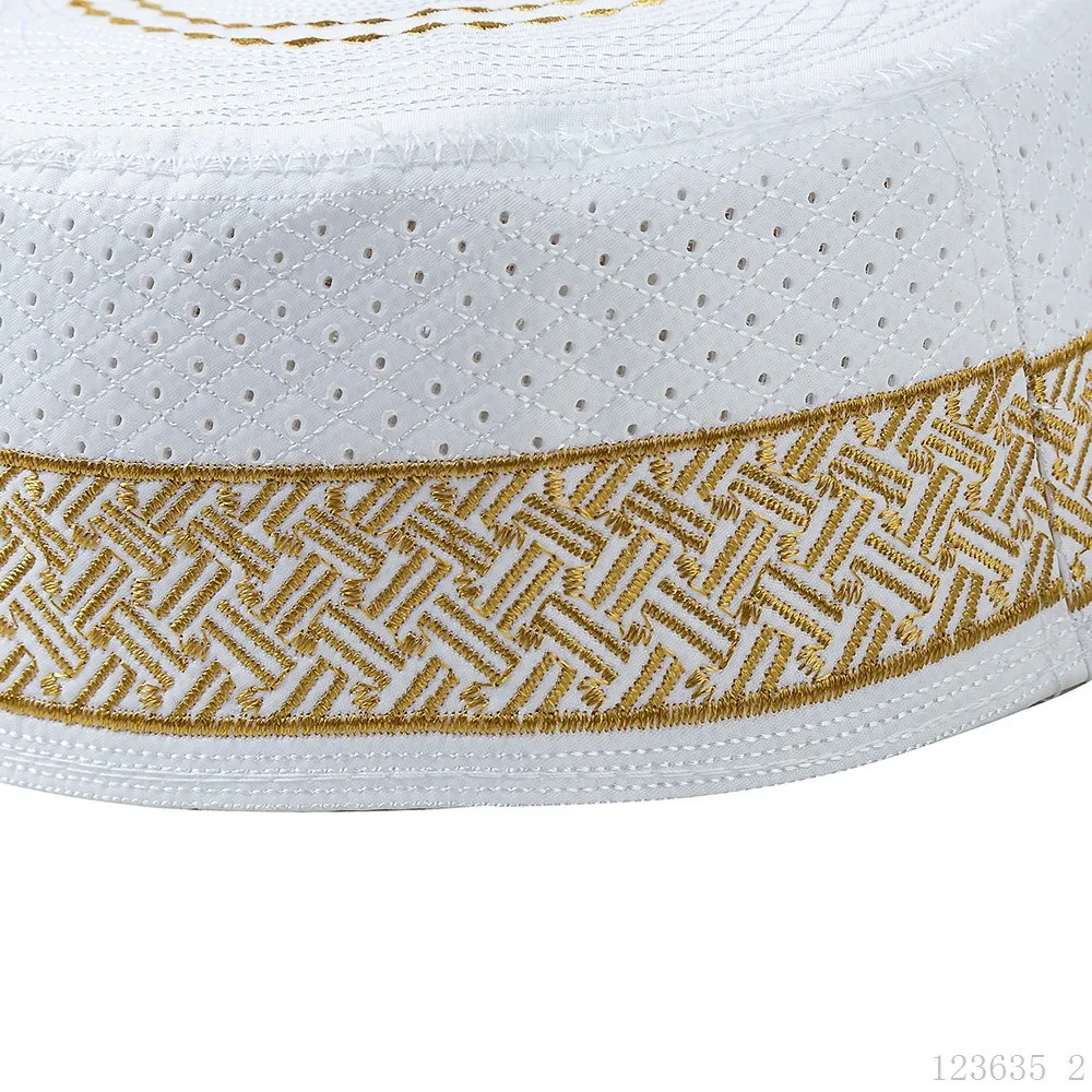 Islam Men Prayer Hat Cotton Embroidery Muslim Men's Arabia Indian Hats Islamic Clothing Accessories Arab Middle East Caps